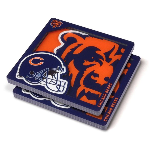 Youthefan YouTheFan 8499917 NFL Chicago Bears 3D Logo Series Coasters 8499917